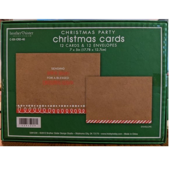 1 Box BROTHER & SISTER Country Christmas Cards 12 Cards & Envelopes Brown Red - Picture 7 of 8